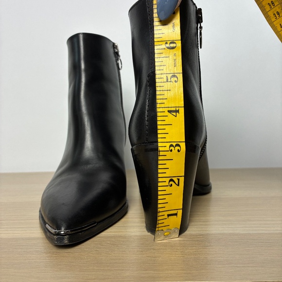 Acne Studios Black Leather Ankle Boots – Block Heel, Size EU 38 - Picture 7 of 8